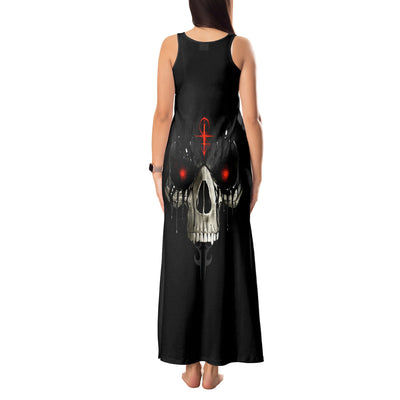 WowTeeWear Shop Skull Tank Maxi Dress Black Reaper Wowteewear