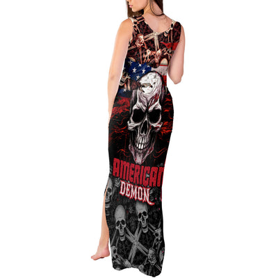 WowTeeWear Shop Skull Tank Maxi Dress American Demon Wowteewear