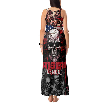 WowTeeWear Shop Skull Tank Maxi Dress American Demon Wowteewear