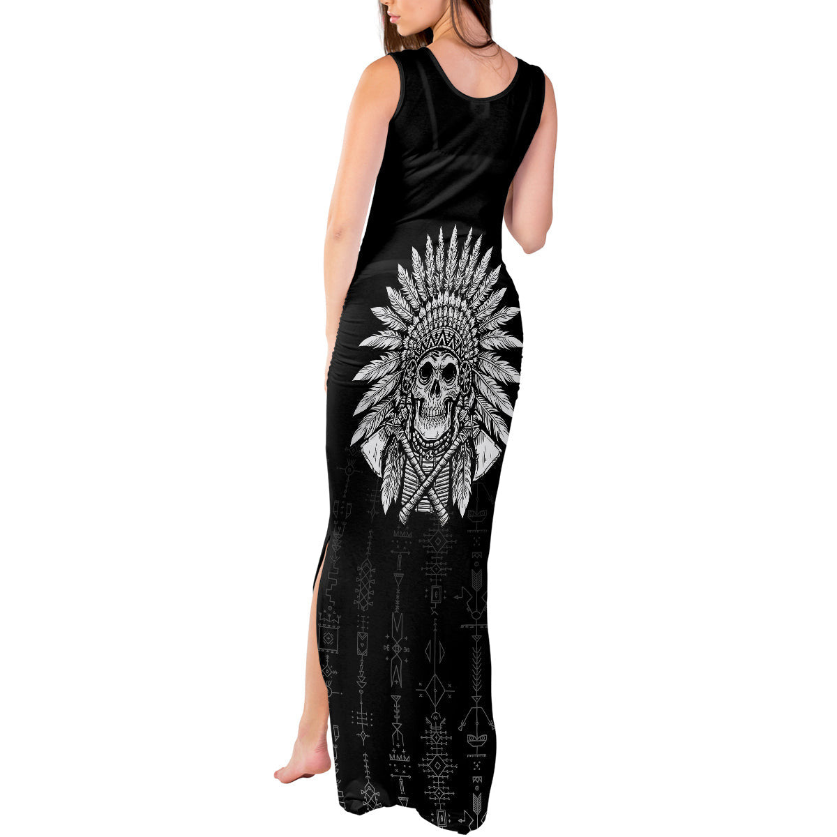 WowTeeWear Shop Skull Tank Maxi Dress Chief Skeleton Wowteewear