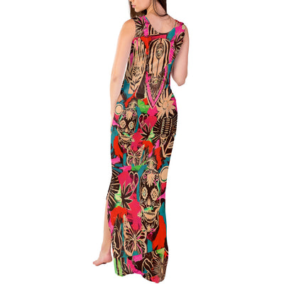 WowTeeWear Shop Festival Memories Skull Tank Maxi Dress Wowteewear