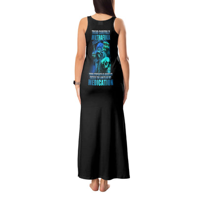 WowTeeWear Shop Tread Carefully Skull Tank Maxi Dress Wowteewear
