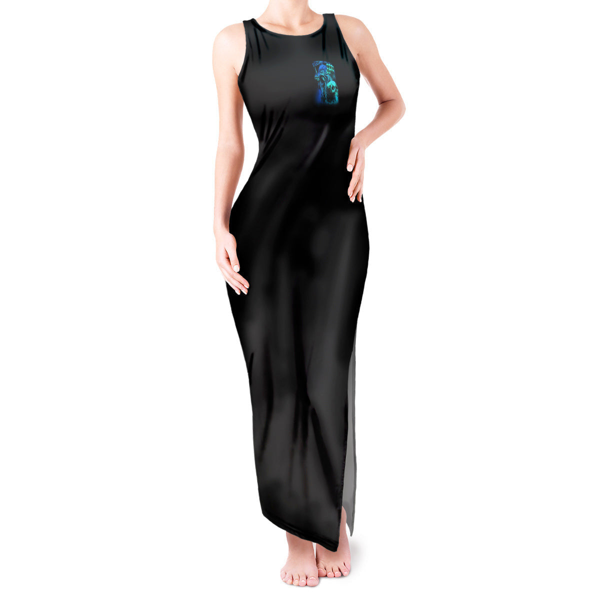 WowTeeWear Shop Tread Carefully Skull Tank Maxi Dress Wowteewear