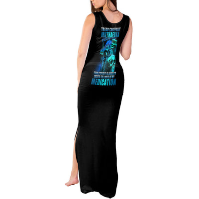 WowTeeWear Shop Tread Carefully Skull Tank Maxi Dress Wowteewear