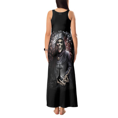 WowTeeWear Shop Skull Tank Maxi Dress Skull Grim Time Reaper Wowteewear