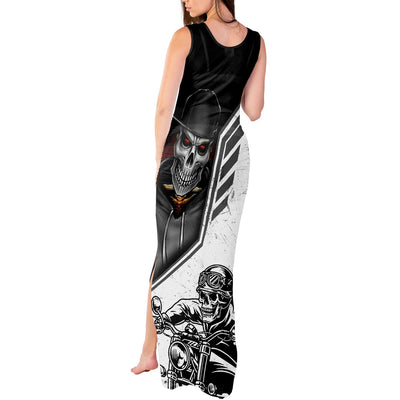 WowTeeWear Shop Skull Tank Maxi Dress Riding Motocycle Wowteewear