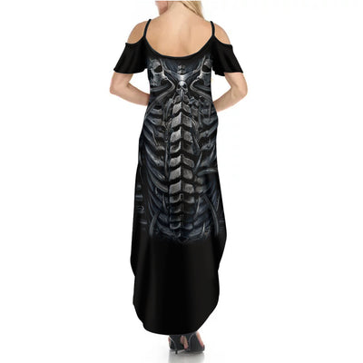 WowTeeWear Shop Skull Summer Maxi Dress Skeleton Inside Wowteewear