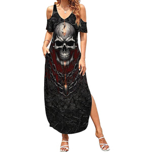 WowTeeWear Shop Be Careful Skull Summer Maxi Dress Wowteewear