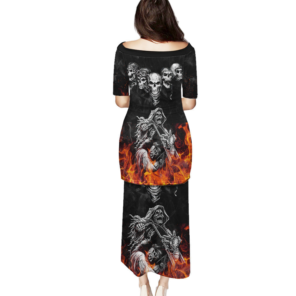 WowTeeWear Shop Skull Puletasi Five Skull With Motocycle Wowteewear