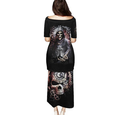 WowTeeWear Shop Skull Puletasi Skull Grim Time Reaper Wowteewear