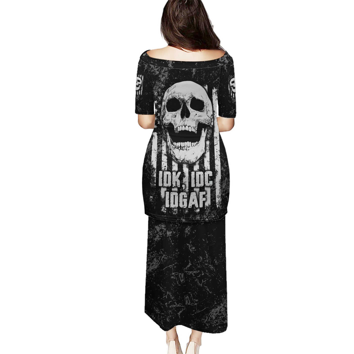 WowTeeWear Shop IDGAF Flag Skull Puletasi Wowteewear