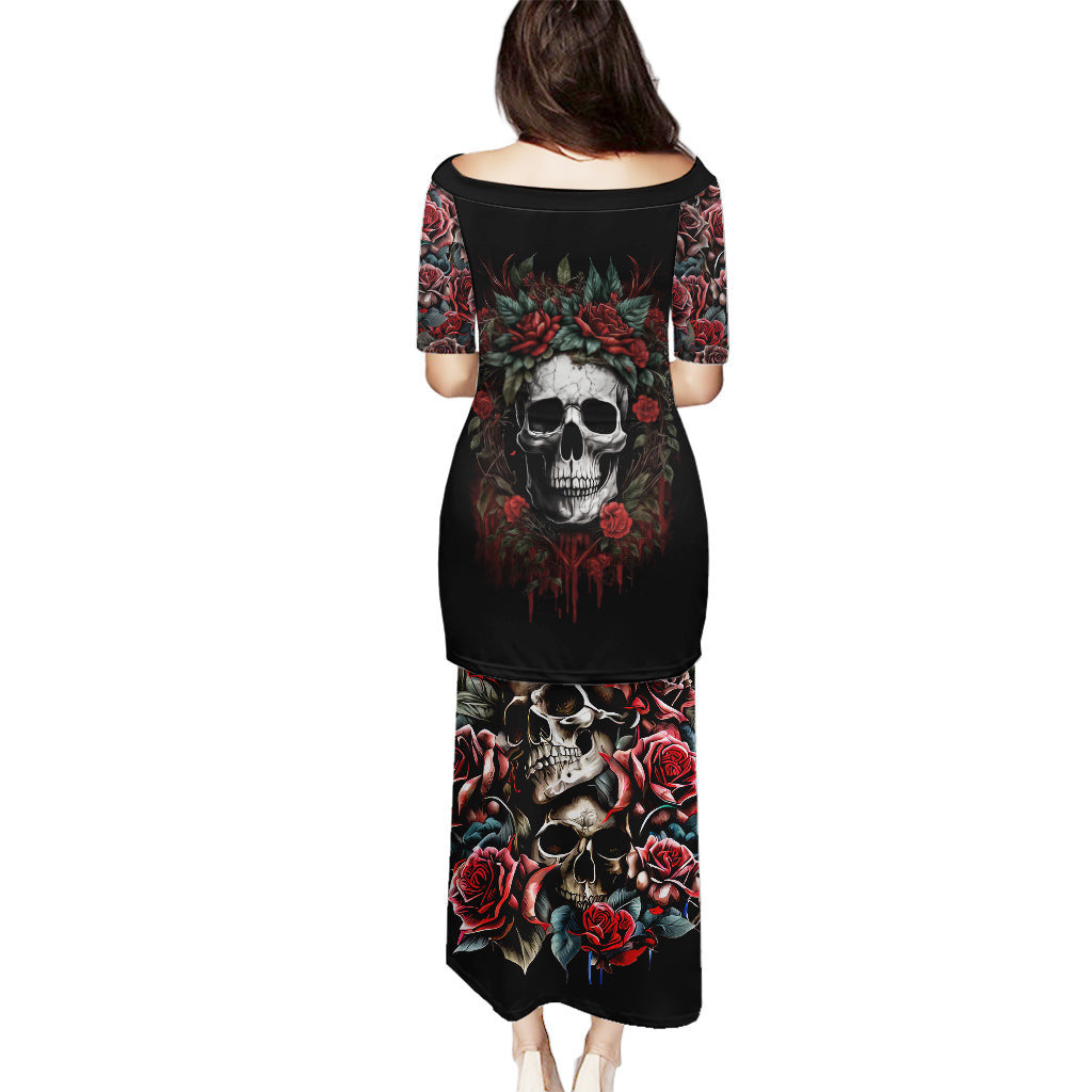 WowTeeWear Shop Skull Puletasi Red Rose Wowteewear