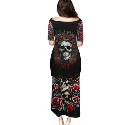WowTeeWear Shop Skull Puletasi Red Rose Wowteewear