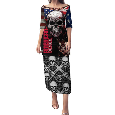 WowTeeWear Shop Skull Puletasi American Demon Wowteewear