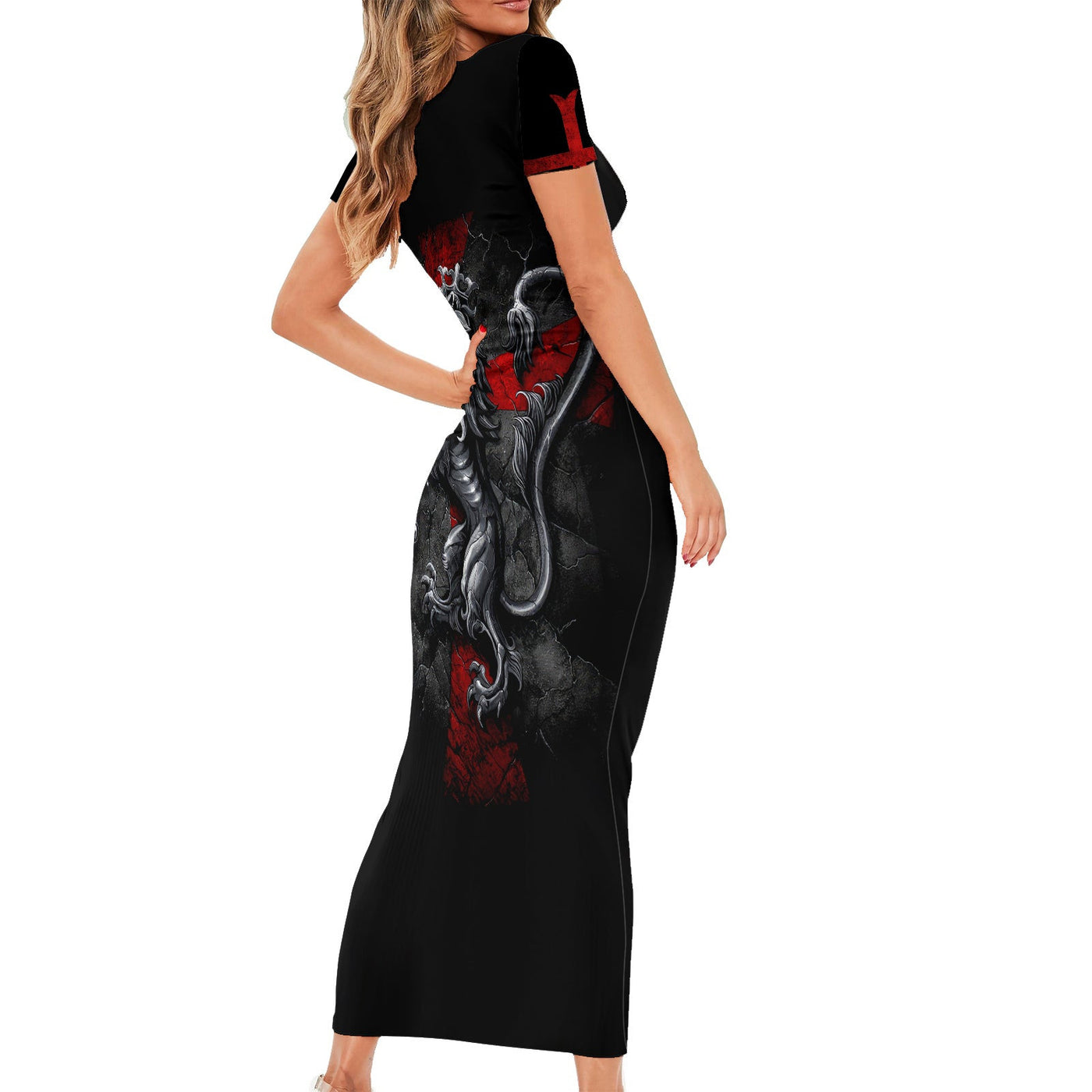 WowTeeWear Skull Short Sleeve Bodycon Dress Death Skull Crusader Wowteewear