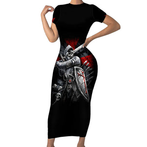 WowTeeWear Skull Short Sleeve Bodycon Dress Death Skull Crusader Wowteewear
